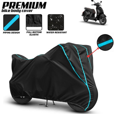 Mwiss Waterproof Two Wheeler Cover for Bajaj(Chetak, Black, Red)