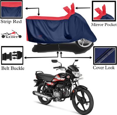KEDIT Two Wheeler Cover for Hero(HF, Red, Blue)