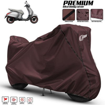 xodi Waterproof Two Wheeler Cover for Bajaj(Urbanite Chetak BS6, Maroon, Black)