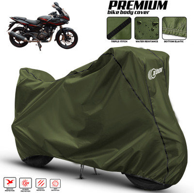 AUTOCAD Waterproof Two Wheeler Cover for Bajaj(Pulsar 220 BS6, Green, Black)
