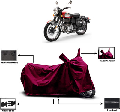 Amexride Two Wheeler Cover for Royal Enfield(Classic Chrome, Maroon)