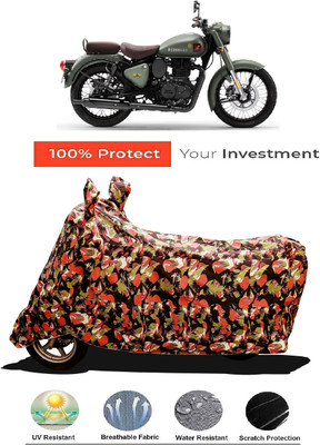 Amexride Two Wheeler Cover for Royal Enfield(Classic 350 Signals, Multicolor)