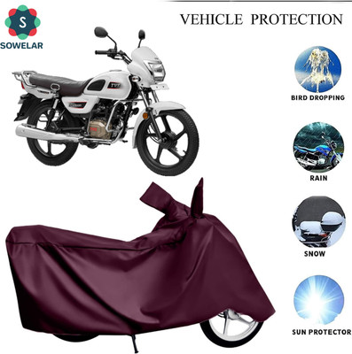 sowelar Waterproof Two Wheeler Cover for TVS(Radeon, Maroon)