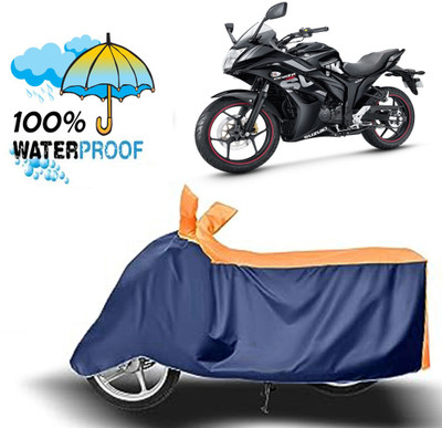 ROYAL AUTO MART Waterproof Two Wheeler Cover for Suzuki(Gixxer SF, Blue, Orange)