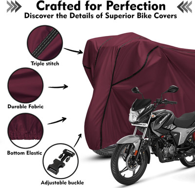 AutoGalaxy Waterproof Two Wheeler Cover for Hero(Glamour, Maroon, Black)