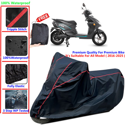 SThanaveX Waterproof Two Wheeler Cover for Hero(Electric Atria, Black)