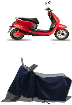 SUGASHRI Waterproof Two Wheeler Cover for Evolet(Pony BS6, Grey, Blue)