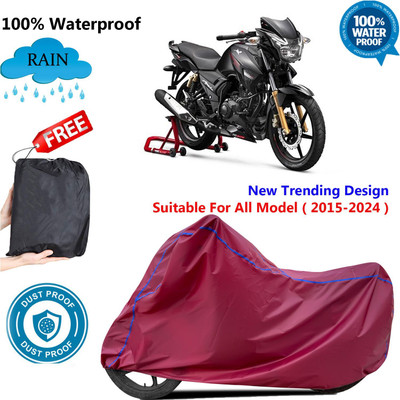 AUTOCAD Waterproof Two Wheeler Cover for TVS(Apache 150, Maroon)