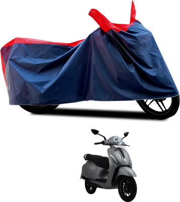 CODOKI Waterproof Two Wheeler Cover for Bajaj(Chetak, Black, Red)