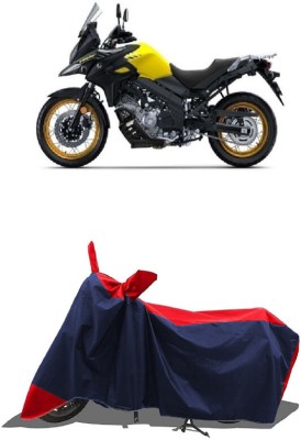 SUGASHRI Waterproof Two Wheeler Cover for Suzuki(V-Strom 650 XT, Red, Blue)