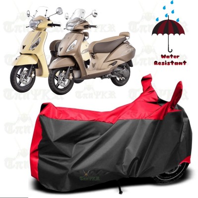 sowelar Waterproof Two Wheeler Cover for TVS(Jupiter Grande BS6, Red, Black)