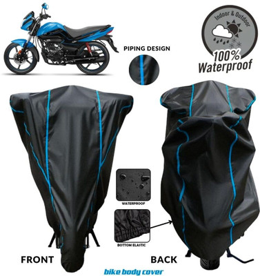 MADAFIYA Two Wheeler Cover for Hero(Glamour Programmed FI BS6, Black, Blue)
