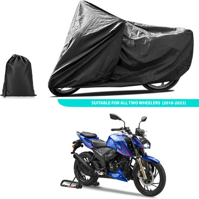 PAGORA Two Wheeler Cover for TVS(Apache RTR 200 4V, Black)