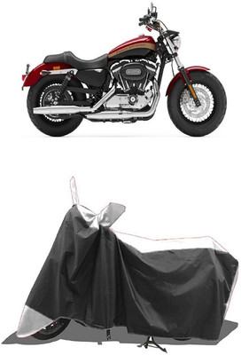 SUGASHRI Waterproof Two Wheeler Cover for Harley Davidson(1200 Custom, White, Black)