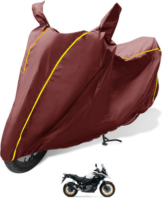 MOCKHE Waterproof Two Wheeler Cover for Suzuki(V-Strom 650 XT, Maroon)