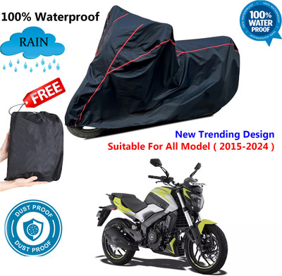 AutoGalaxy Waterproof Two Wheeler Cover for Bajaj(Dominar, Black, Red)