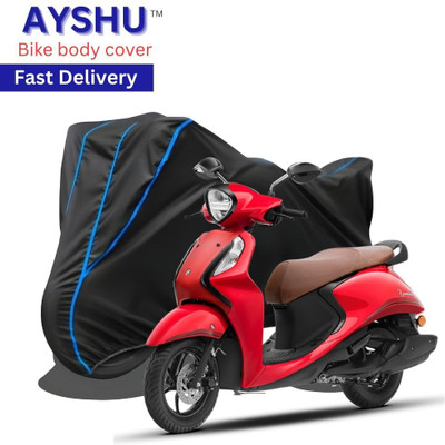 AYSHU Waterproof Two Wheeler Cover for Yamaha(Fascino, Black, Red)