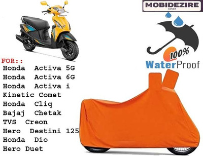 Mobidezire Waterproof Two Wheeler Cover for Honda(Activa 6G, Orange)