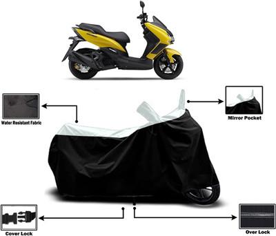 Amexride Two Wheeler Cover for Yamaha(Majesty S 155 maxi, White)