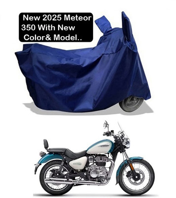 Amexride Waterproof Two Wheeler Cover for Royal Enfield(Meteor 350, Blue)