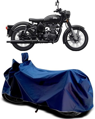 KEDIT Two Wheeler Cover for Royal Enfield(Classic Stealth Black, Blue)