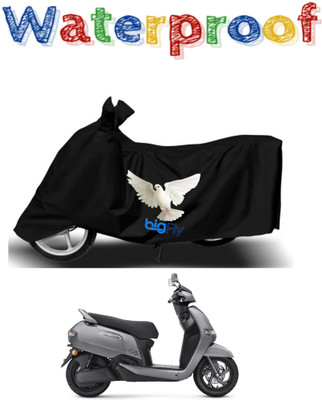 BigFly Waterproof Two Wheeler Cover for TVS(iQube Electric, Black)