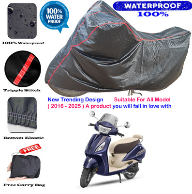OliverX Waterproof Two Wheeler Cover for TVS(Jupiter Grande, Black, Red)