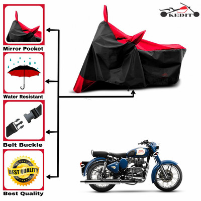 KEDIT Two Wheeler Cover for Royal Enfield(Bullet 350, Red, Black)