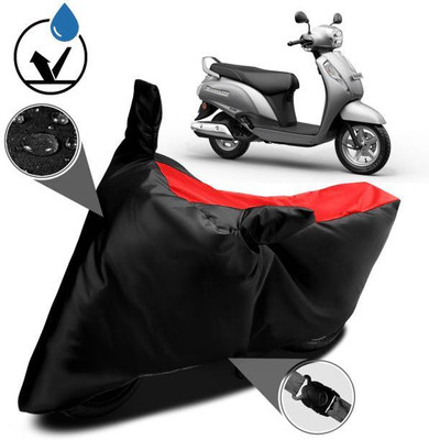 smwzxyu Waterproof Two Wheeler Cover for Suzuki(Access 125, Black, Red)
