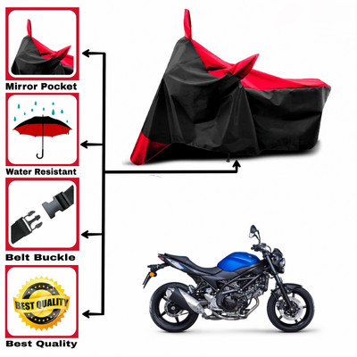 DeepShakshi AUTOMOTIVE Two Wheeler Cover for Suzuki(SV 650, Red, Black)