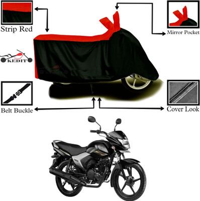 KEDIT Two Wheeler Cover for Yamaha(Saluto RX, Red, Black)