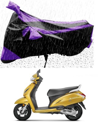 Mdstar Waterproof Two Wheeler Cover for Honda(Activa 6G, Purple, Black)