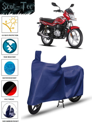SCOR-TEC Waterproof Two Wheeler Cover for Bajaj(Platina, Blue)