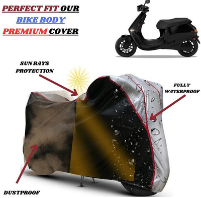 Delphinium Waterproof Two Wheeler Cover for Ola(Electric, Black, Silver)