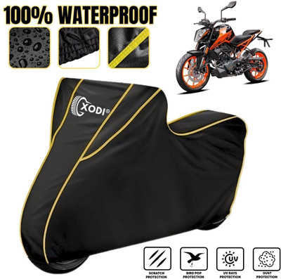 xodi Waterproof Two Wheeler Cover for KTM(Duke 200, Black, Yellow)