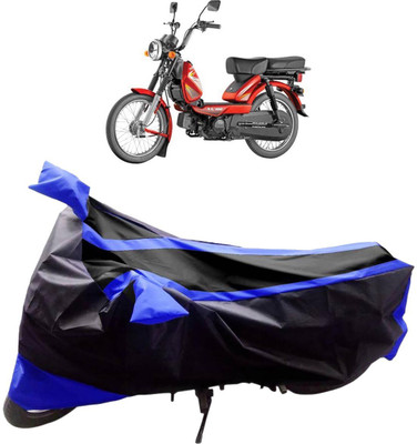 MADAFIYA Two Wheeler Cover for TVS(Heavy Duty Super XL, Black, Blue)