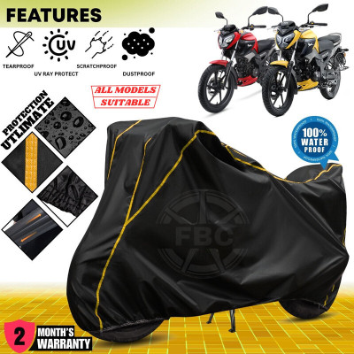 OliverX Waterproof Two Wheeler Cover for TVS(Raider, Black, Yellow)