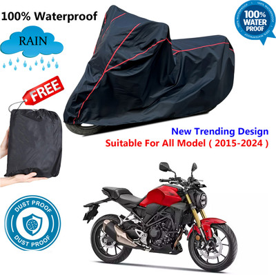 AutoGalaxy Waterproof Two Wheeler Cover for Honda(CB300R, Black, Red)