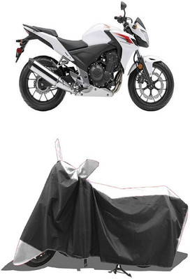 SUGASHRI Waterproof Two Wheeler Cover for Honda(CB500F, White, Black)