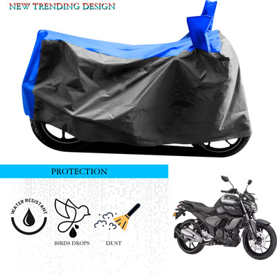 ANTHUB Waterproof Two Wheeler Cover for Yamaha(FZ S V3.0 FI, Grey, Blue)