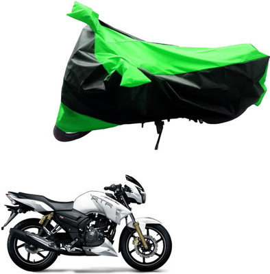 Mdstar Waterproof Two Wheeler Cover for TVS(Apache RTR 180, Black, Green)