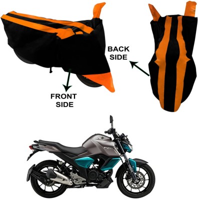 Genipap Two Wheeler Cover for Yamaha(FZ S V3, Black, Orange)