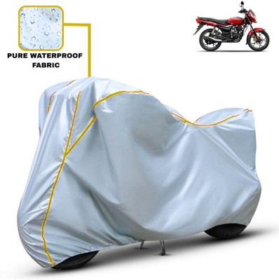 Delphinium Waterproof Two Wheeler Cover for Bajaj(Platina 110, Silver)