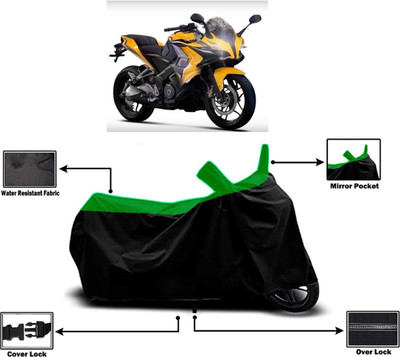 Amexride Two Wheeler Cover for Bajaj(Pulsar SS400, Green)
