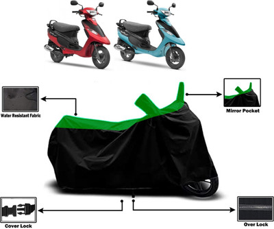 Amexride Two Wheeler Cover for TVS(Pep Plus, Green)
