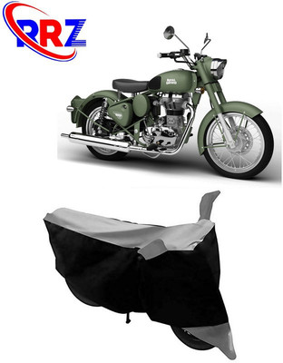RRZ Waterproof Two Wheeler Cover for Royal Enfield(Battle Green, Black, Grey)