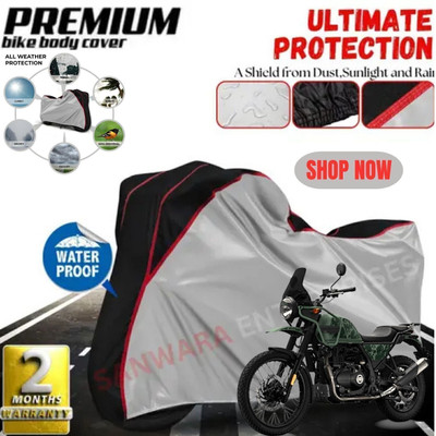 Shiv Kanha Waterproof Two Wheeler Cover for Royal Enfield(Himalayan, Silver)