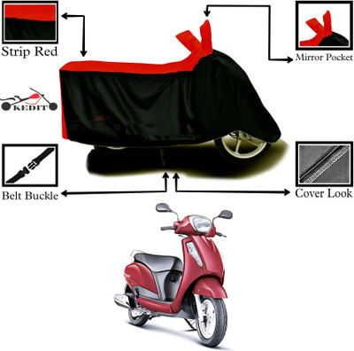 AASHTIK MART Two Wheeler Cover for Suzuki(Access SE, Red, Black)