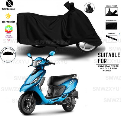 smwzxyu Waterproof Two Wheeler Cover for TVS(Zest, Black)