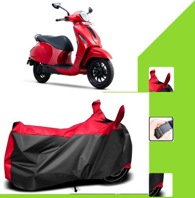 WMIZEXA Two Wheeler Cover for Bajaj(New Chetak, Black, Red)